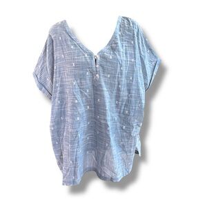 NWT Charlie Paige Blue Gauze Top | Lightweight Boho Blouse